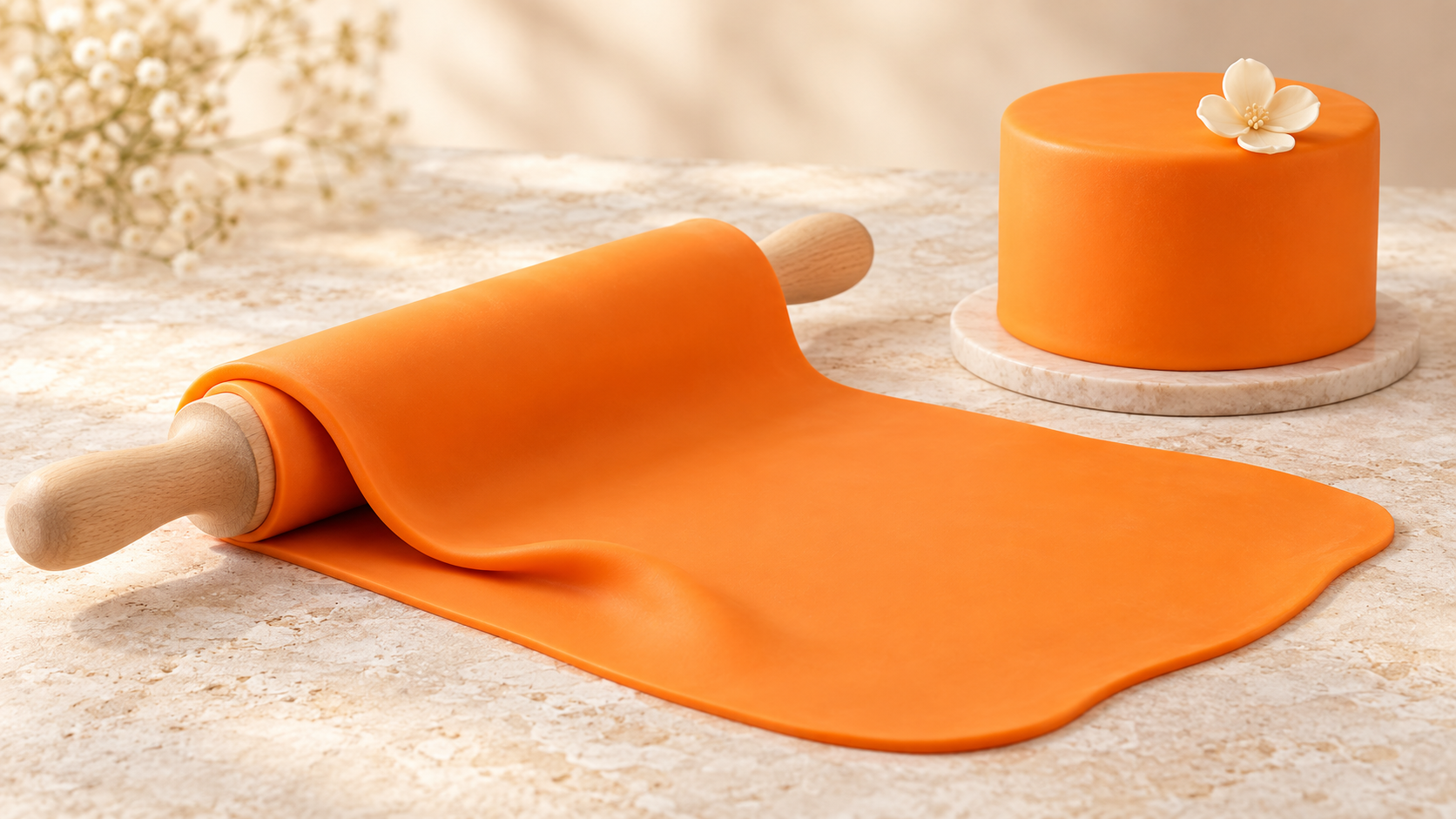 Orange Sugar Paste (Rolling Fondant) for commercial food production